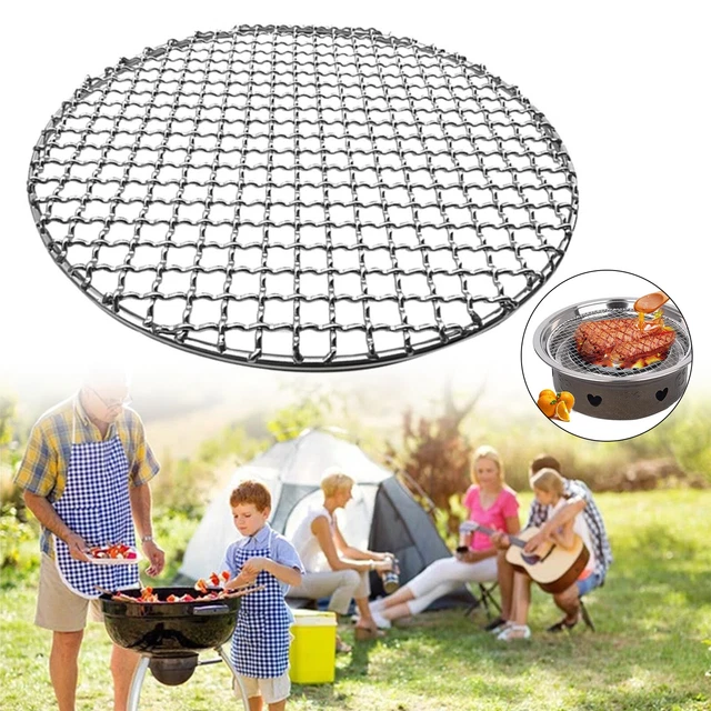 Wire Rack Bbq BBQ STAINLESS STEEL Barbecue Round Grill Mesh Wire Net Racks Grid Grate ...