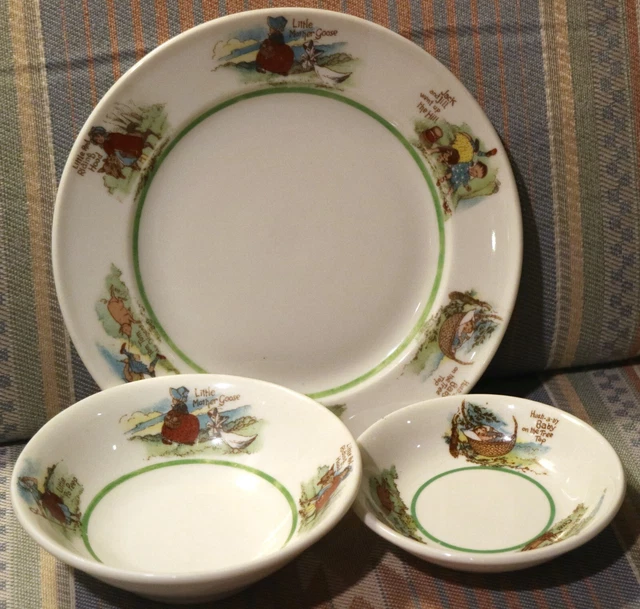 Scammell Lamberton CHILD'S 3 piece set - Mother Goose - John Wanamaker