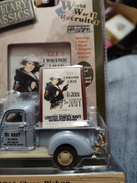 Military Classics Navy Recruiter Die Cast 1941 Chevy Pickup Truck NIB 2