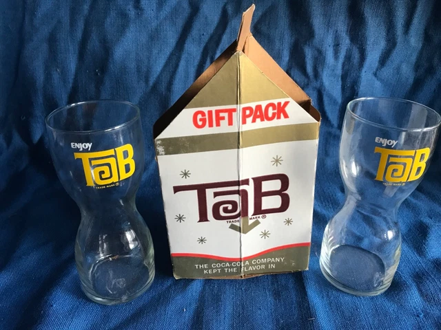 Vintage 1965 TAB Soda Promo Sample Gift Pack Glass Give Away Vendor Premium Coke