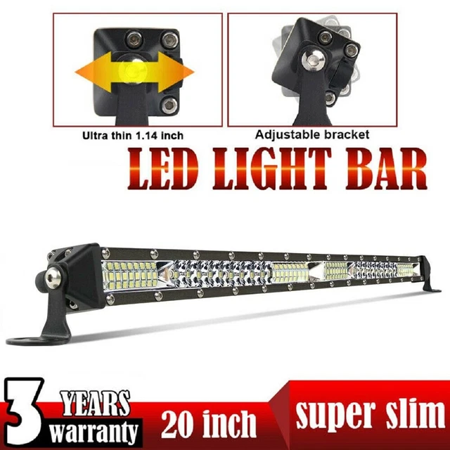 PICAA Barre Lumineuse De Travail à LED 12 Pouces 30 Cm Avec Connecteur DT, Faisceau Spot 3000 Lm, étanche Tout-terrain Pour UTV, VTT, SUV, Camion, Bateau - 2 Supports De Montage Avec Câble