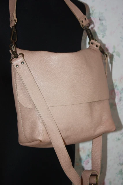 Sac Besace En Cuir Gris Foncé Borse In Pelle - Fabriqué En Italie - Occasion En Très Bon état