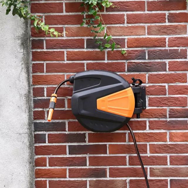 Automatic Rewind Retractable Water Hose Reel Wall Mounted Garden