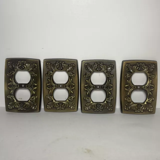 Hall-Mack Ornate Gold Tone Outlet Cover Set Of 4