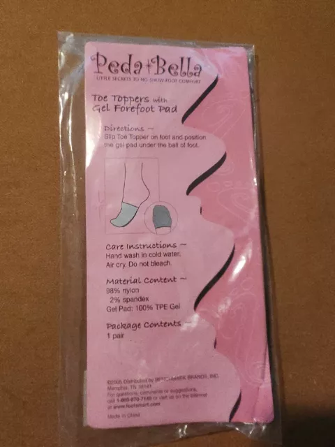 Peda Bella Toe Toppers with Gel Forefoot Pad Women Black  New