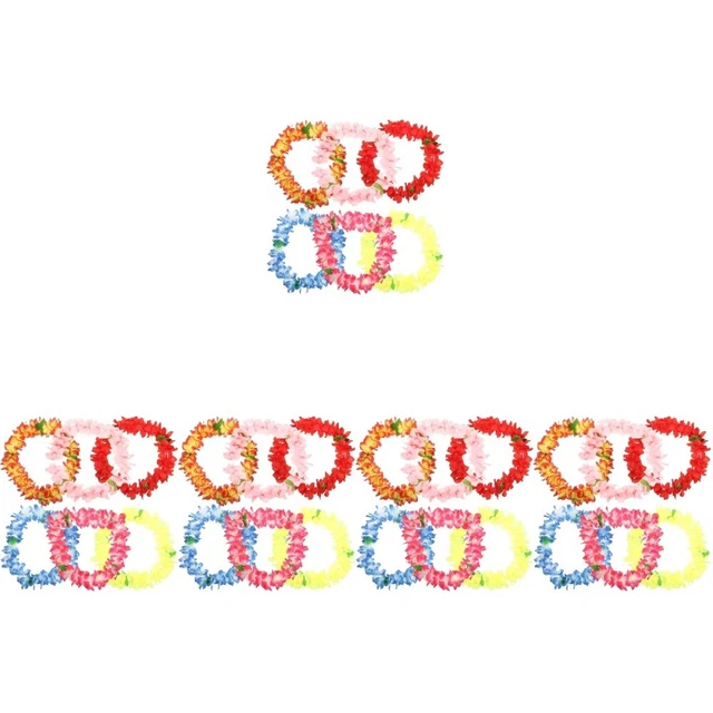 30 Pcs floral necklace leis Guirlande De Fête Luau Décorations Florales Décor Ha