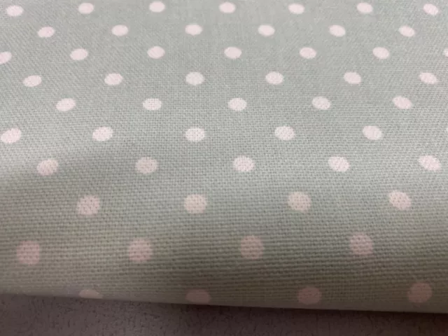 Baby Green Small Spot Cotton Curtain/Roman Blind/Upholstery Fabric