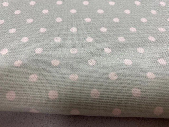 Baby Green Small Spot Cotton Curtain/Roman Blind/Upholstery Fabric