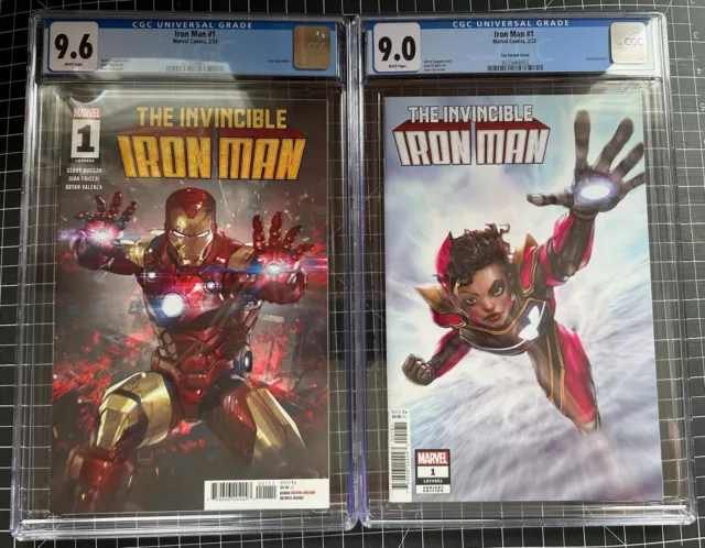 Marvel Invincible Iron Man #1 Cgc 9.6 + Ironheart Variant Cgc 9.0 2022