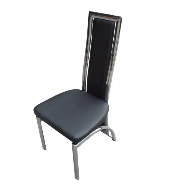7Star Polo 2pc High Back Dining Chairs in black, grey and brown in Faux leather