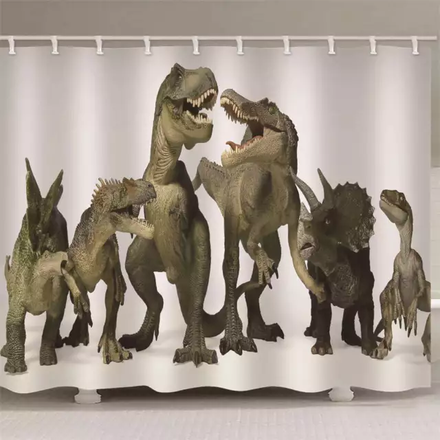 Fierce Various Dinosaurs 3D Shower Curtain Waterproof Fabric Bathroom Decoration