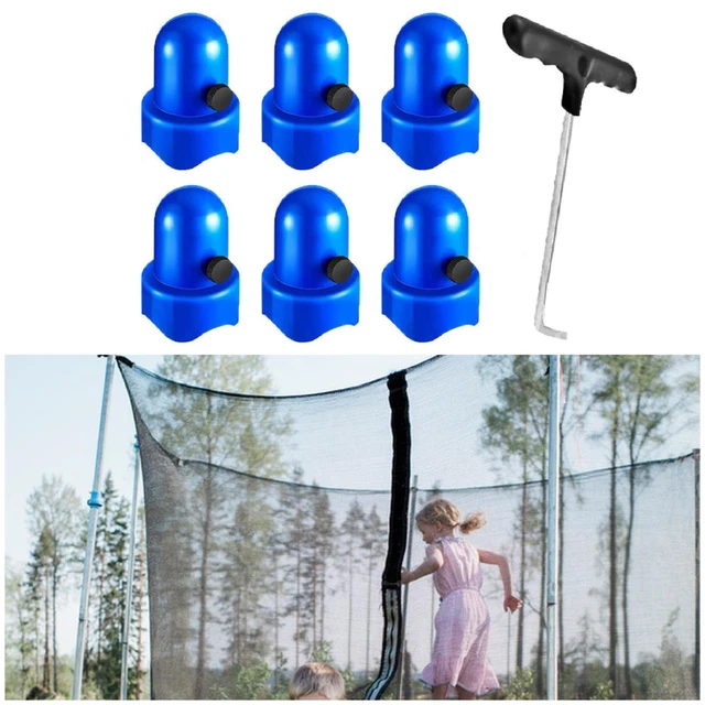 6 Embouts De Protection Pour Pieds De Trampoline - Diamètre 1 Pouce - Noir, Caoutchouc