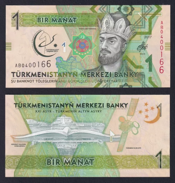 Banconota Turkmenistan 1 manat 2017 P.-36 FDS/UNC  C-08