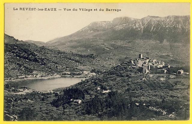 cpa rare 83 - LE VEST les EAUX (Var) view of the VILLAGE and the DAM Lac Montagne