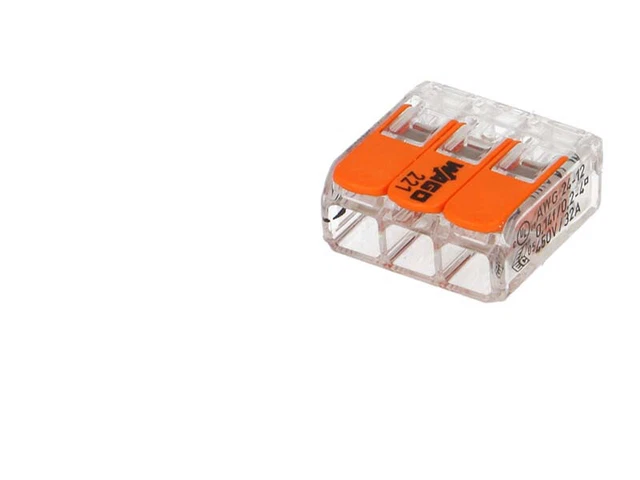 50 mini connecteur WAGO 3 entrées pour fil souple ou rigide