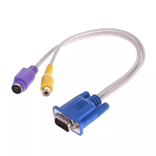 TV Out Adapter Video Cable VGA Male to TV S-Video RCA AV Converter Cable Adapter