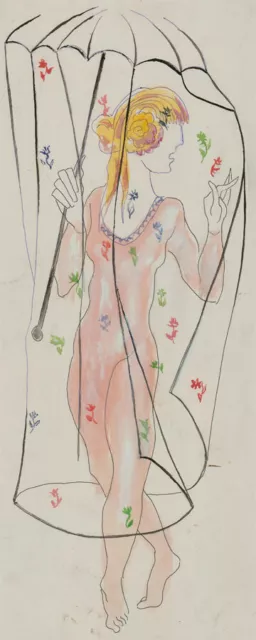 Mircea Marosin (1921-2007) - Dibujo Contemporáneo Con Pluma Y Tinta, Mujer