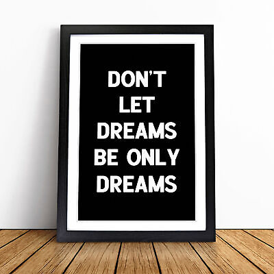 Dreams Typography Framed Canvas Wall Art Painting Decor Poster Print Picture