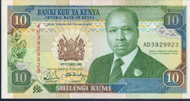 Kenya - 10 Shilling 1989 Uncirculated Of Print - Gian 1