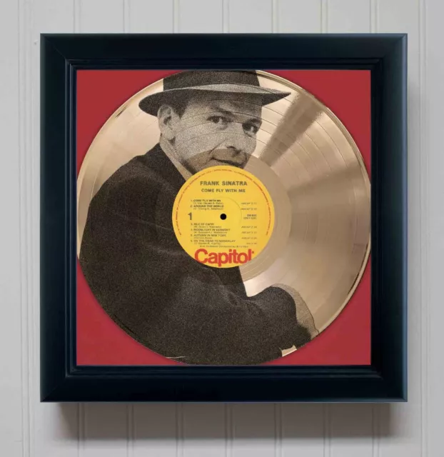 Frank Sinatra Come Fly With Me Framed Gold Etched LP Shadowbox