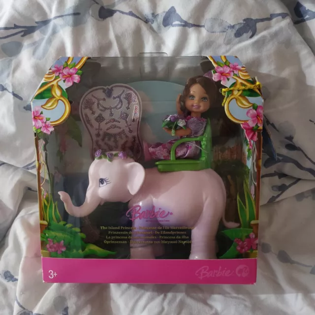 Barbie The Island Prinzessin Puppe Schale und Elefant lila NEU