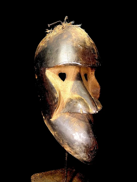 African Tribal Art Wooden Carved Mask Fine Old Dan mask with a particular--5741