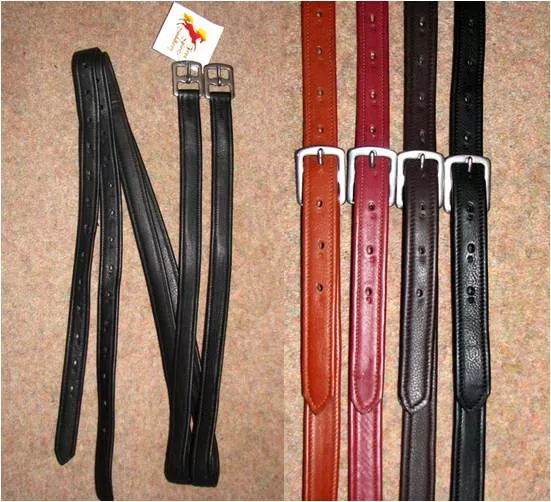 FSS Nappa Stirrup Leathers SOFT No Stretch Bonded Nylon Reinforced Long Saddle