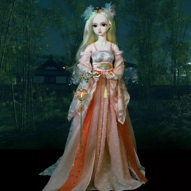 Full Set 1/3 BJD Doll 60cm Girl Dolls +Face Makeup + Eyes + Wigs Fairy Dress