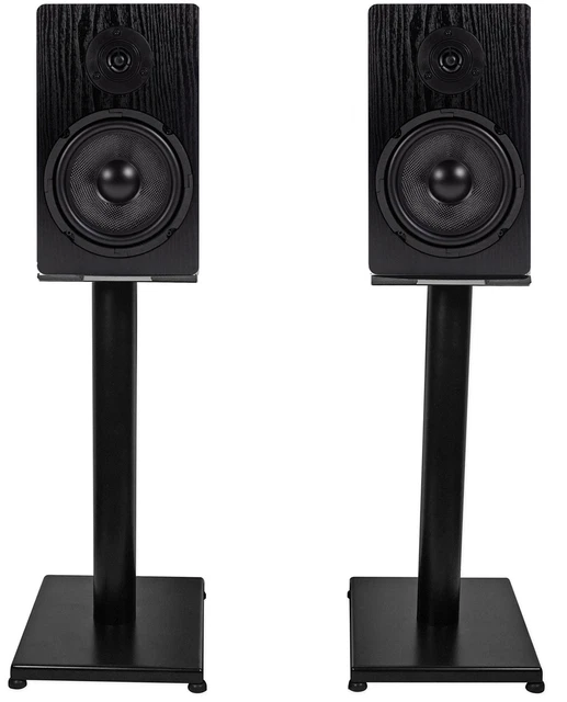Rockville RS21W 21" Speaker Stands Pair – Fixed Height, White, For Bookshelf Speakers