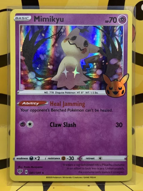 Pokemon Card Mimikyu 081/189 Holo Rare Trick Or Trade Halloween