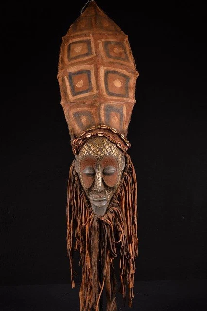 18954 African Authentic Chokwe Rasta Mask DR Congo