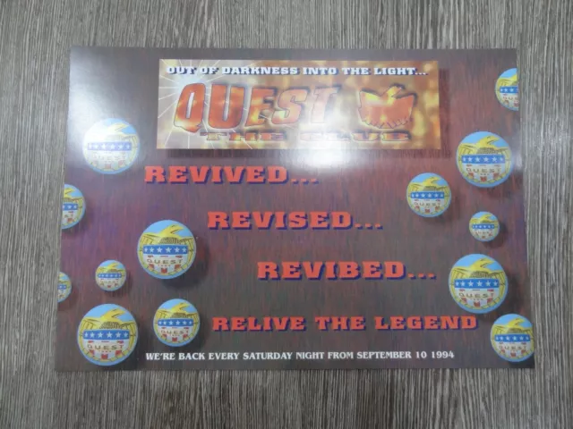 Quest The Club A4 Rave Flyer 10/09/1994 Broad St Wolverhampton Chapter Ii 2