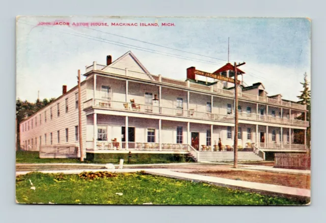 Mackinac Island Michigan John Jacob Astor House Postcard D-16-2