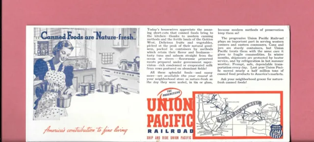 Union Pacific Railroad Advertising Blotter - Canned Foods Are "Nature-Fresh"