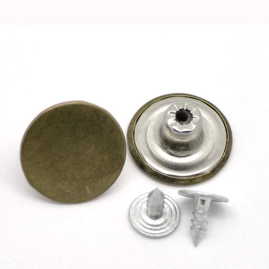 20 Sets De Boutons Pression Pour Jeans - Argent Métal, 14 Mm - Fabriqué En France