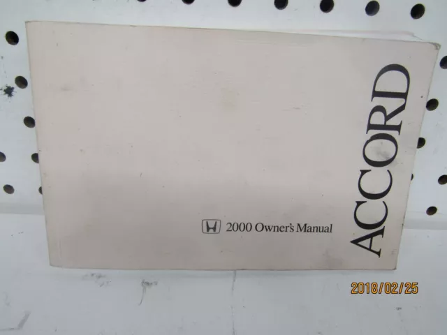 2000 Honda Accord Owners Manual (book only)  FREE SHIPPING