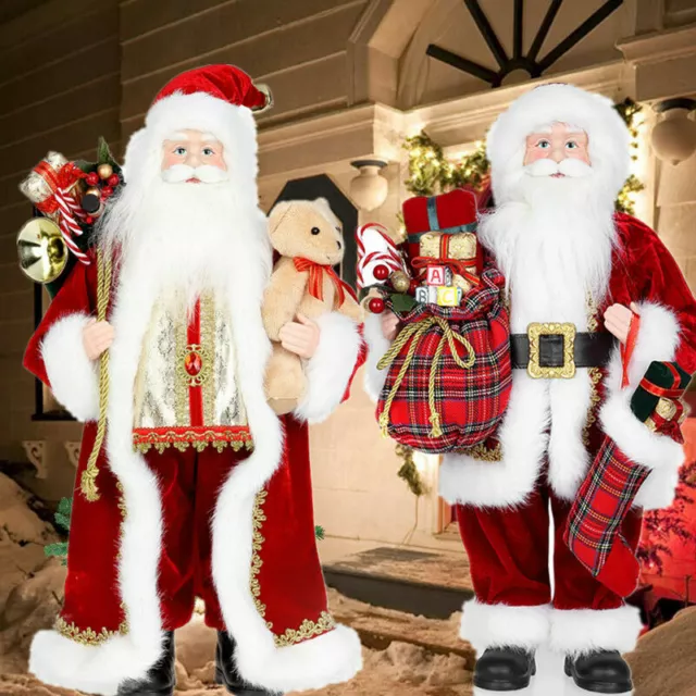 18'' Christmas Standing Santa Claus Father Figure Xmas Indoor Decoration Gift