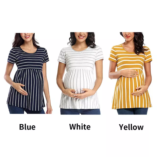 MIDSECTION RUCHING Maternity Shirt Casual Crew Neck Daily Polyester Short Sleeve