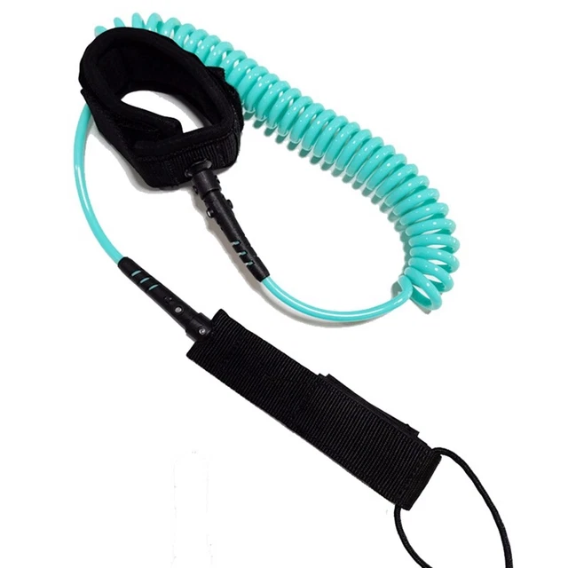 10FT Surf Coiled Leash Surfboard Spring Rope Surfing Foot Rope Surfboard Le C4Y4