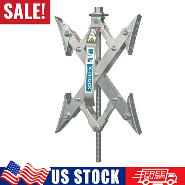 X-Chock Tire Locking Chock Wheel Stabilizer for RV Trailer w/ Ratchet Wrench US