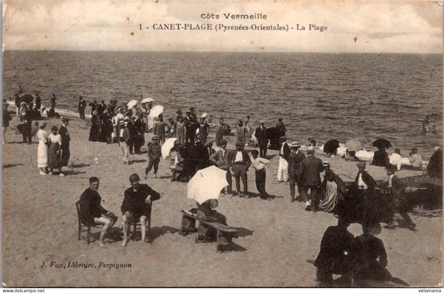 Ancienne Carte Postale CPA 66 Canet Plage, Départ Pour La Promenade En Mer, Scène De Vie