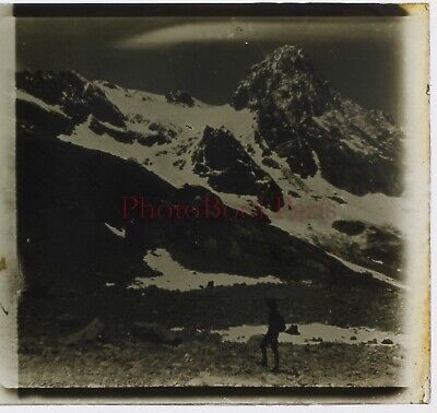 FRANCE Montagne Col 1930 Photo Plaque de verre Stereo Vintage 