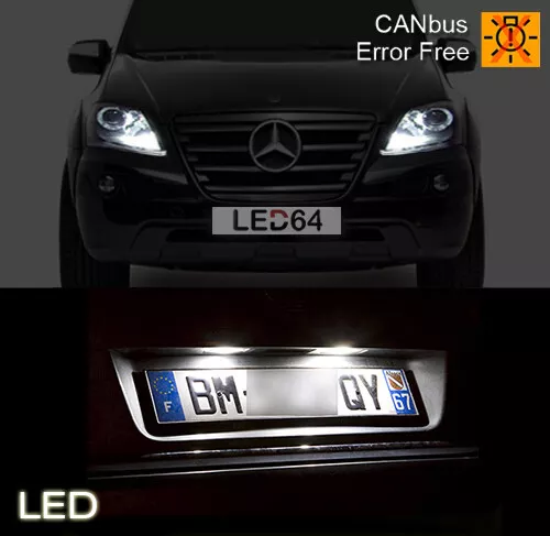 4 ampoules à LED veilleuses + feux de plaque blanc pour Mercedes ML w164