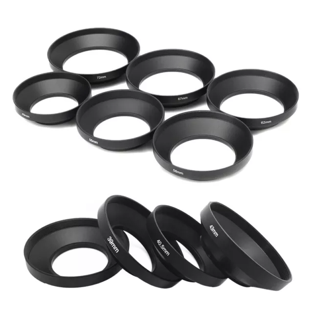 39/40.5/43/46/49/52/55/58/62/72mm Aluminum Alloy Wide Angle Lens Hood for Camera