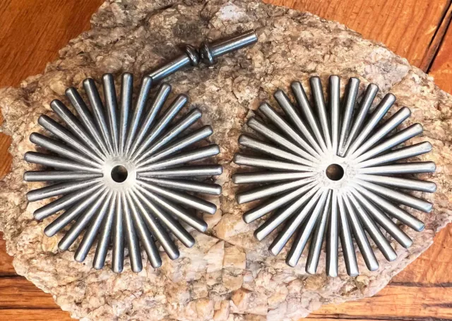 NICE NEW HEAVY 2 1/2"  30-Point COWBOY VAQUERO Fancy SPUR ROWELS & Pins