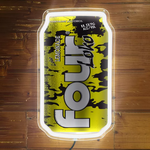 Four Loko Lemonade Beer Cans Neon Sign Bar Club Store Wall Decor LED 12"x7" H4 3