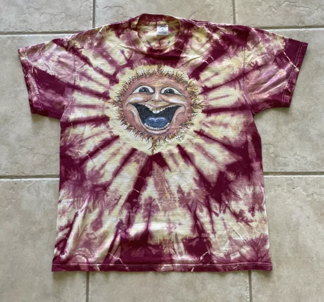 VTG 90s Mike DuBois Smiling Sun '87 Tie-Dye T-Shirt Grateful Dead Lot Tee Sz L