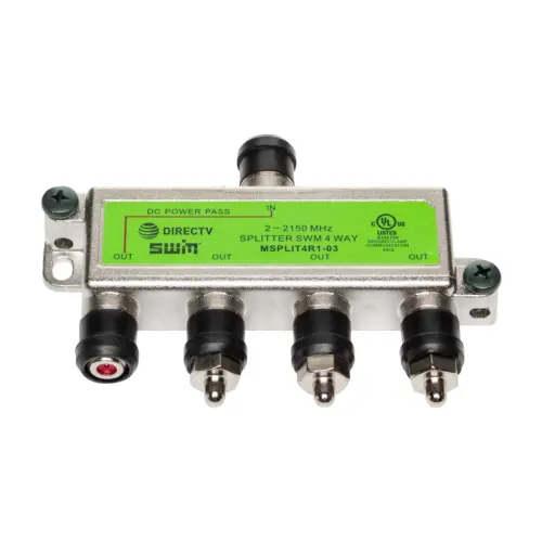 Brandneu DIRECTV Geprüft Swm Mrv 4-Way Breit Band Splitter MSPLIT4R1-03 Grün