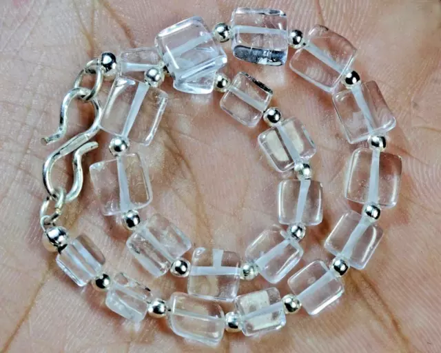 Kristall Armband Natürlicher Edelstein Quadrat Schlicht Lose Perlen 5x7mm 7 "