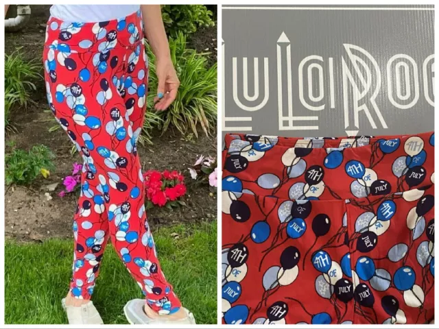 LULAROE AMERICANA AMERICA Patriotic July 4th Balloons LEGGINGS